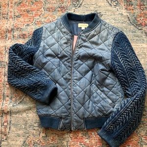 Anthropologie Denim quilted jacket